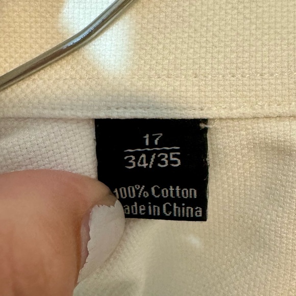 David Donahue | Men’s Button-Down Dress Shirt, White, Size 17 - EUC - Picture 5 of 7